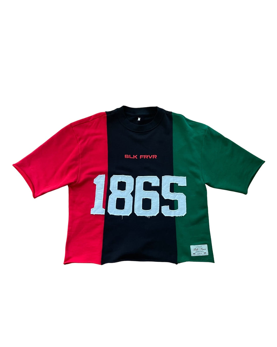 1865 Juneteenth Heavyweight Cropped Crew | Red Black Green Tri