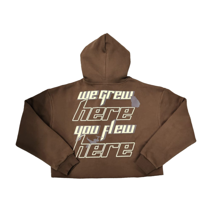 404 FRVR Chocolate Cropped Hoodie