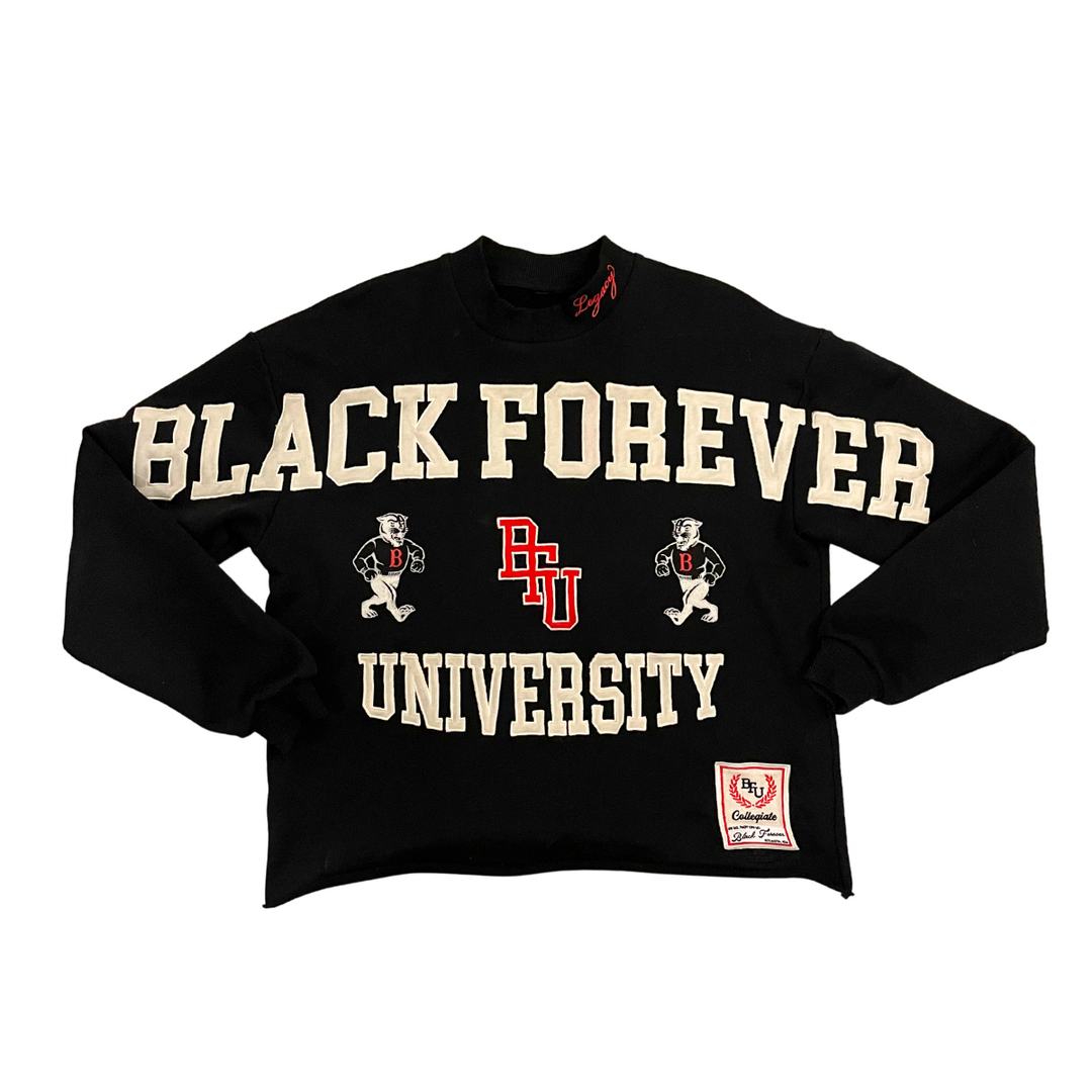 Black Forever University Crewneck Sweatshirt Black | BLK FRVR